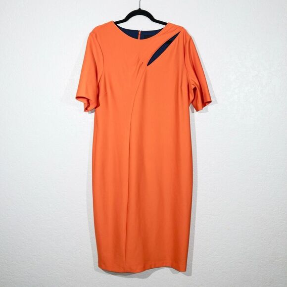 New Cenia Orange‎ Cut Out Midi Dress Size XL - Picture 1 of 8